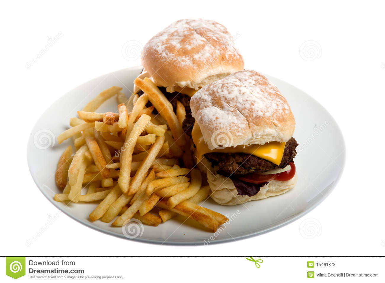 Burger And Chips Royalty Free Stock Photos   Image  15461878