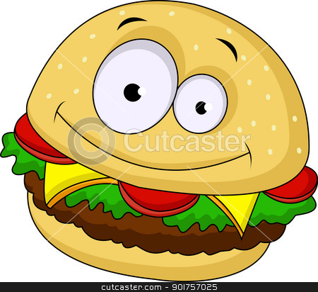 Burger Cartoon Character Stock Vector Clipart Vector Illustration Of