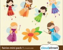 Buy 2 Get 1 Free Fairies Clip Art Mini Pack 1   Fairy Clipart Vector