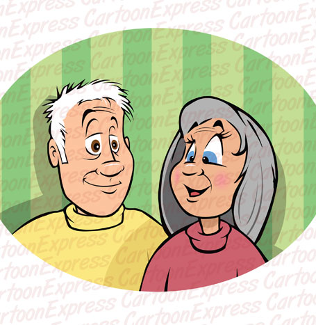 Cartoon Vector Illustration Grandparents