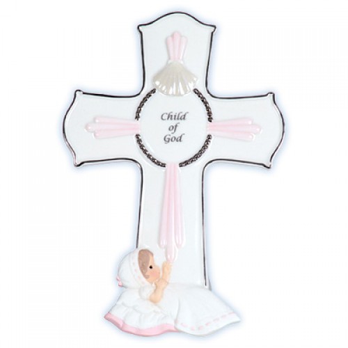 Child Of God   Girl Baptism Cross With Stand   Precious Moments