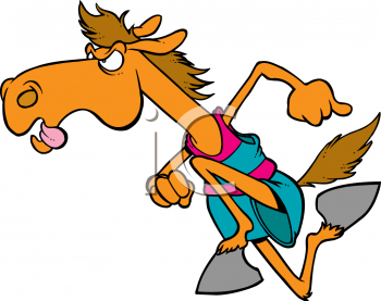 Clip Art Picture Of A Cartoon Horse Running   Animalclipart Net