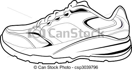 Clip Art Vector Of Tennis Shoe   Tennis Shoe Isolated On A White    