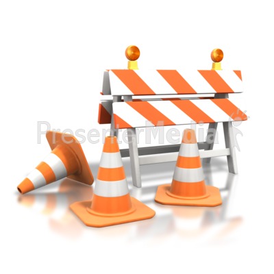 Construction Roadblock Cones   Signs And Symbols   Great Clipart For