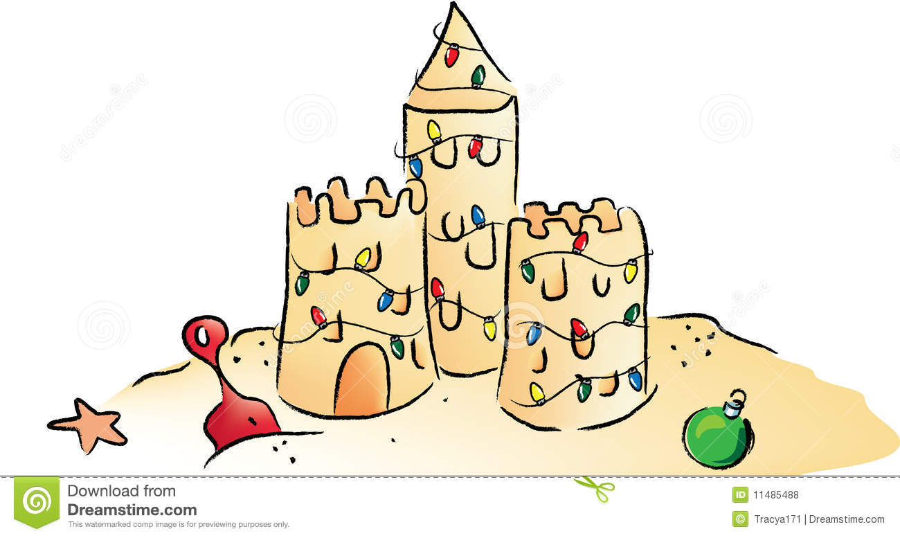 Cute Sand Castle Clipart Christmas Sandcastle Royalty