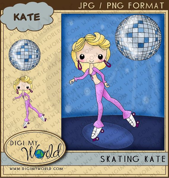     Disco Roller Skating 1970s Seventies Retro Disco Ball Clipart Images