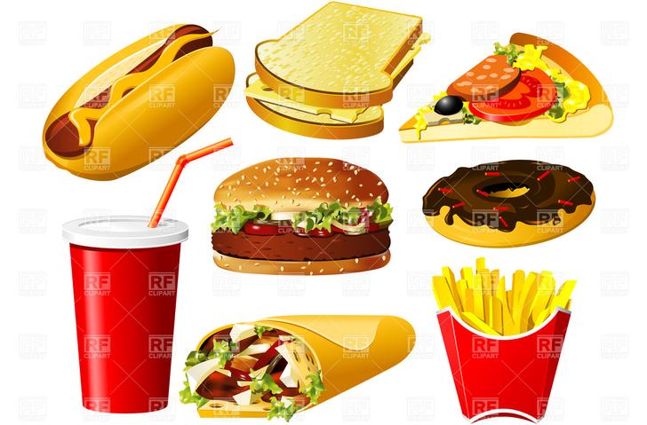Fast Food Hamburger Soda And Pizza Download Royalty Free Vector File