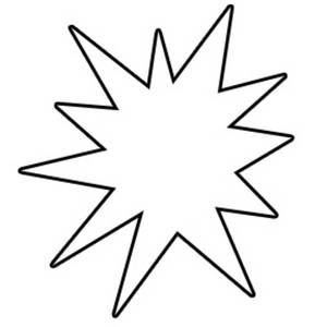 Free Clipart Picture Of A White Star Burst With A Black Outline
