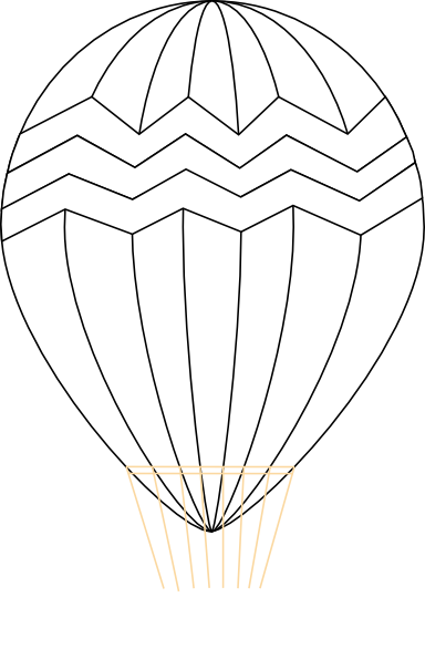 Hot Air Balloon Black And White Clip Art At Clker Com   Vector Clip