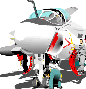 Image  Military Clipart   Air Force   Ground Crew Attending A Fighter    