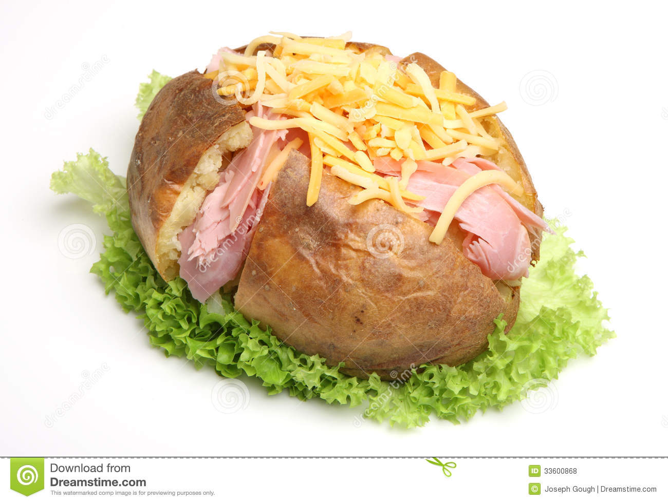 Jacket Potato With Ham   Cheese Royalty Free Stock Photos   Image
