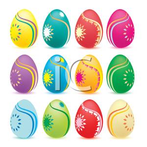    Of Designer Decorated Easter Eggs   Royalty Free Clipart Picture