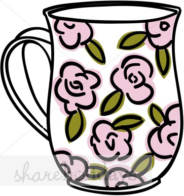 Pink Floral Teacup Clipart   Party Clipart   Backgrounds