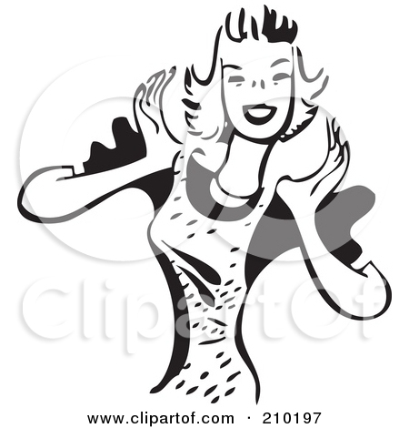 Retro Black And White Woman In An Apron