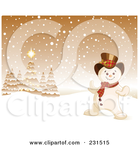 Royalty Free  Rf  Clipart Illustration Of A Snowman Wearing A Top Hat