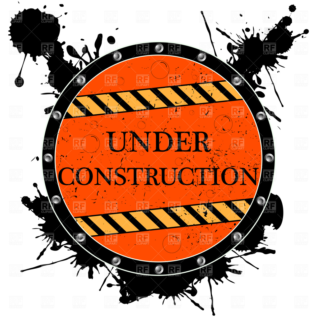 Under Construction Sign Over Blot 4320 Download Royalty Free Vector