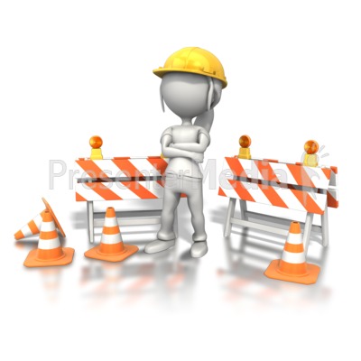 Woman Standing Construction Site   Signs And Symbols   Great Clipart