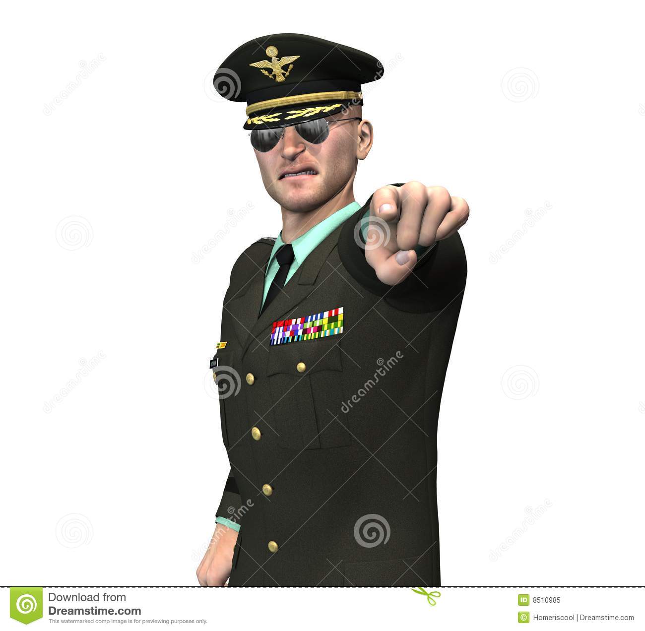 Army Officer   General Pointing Royalty Free Stock Photo   Image