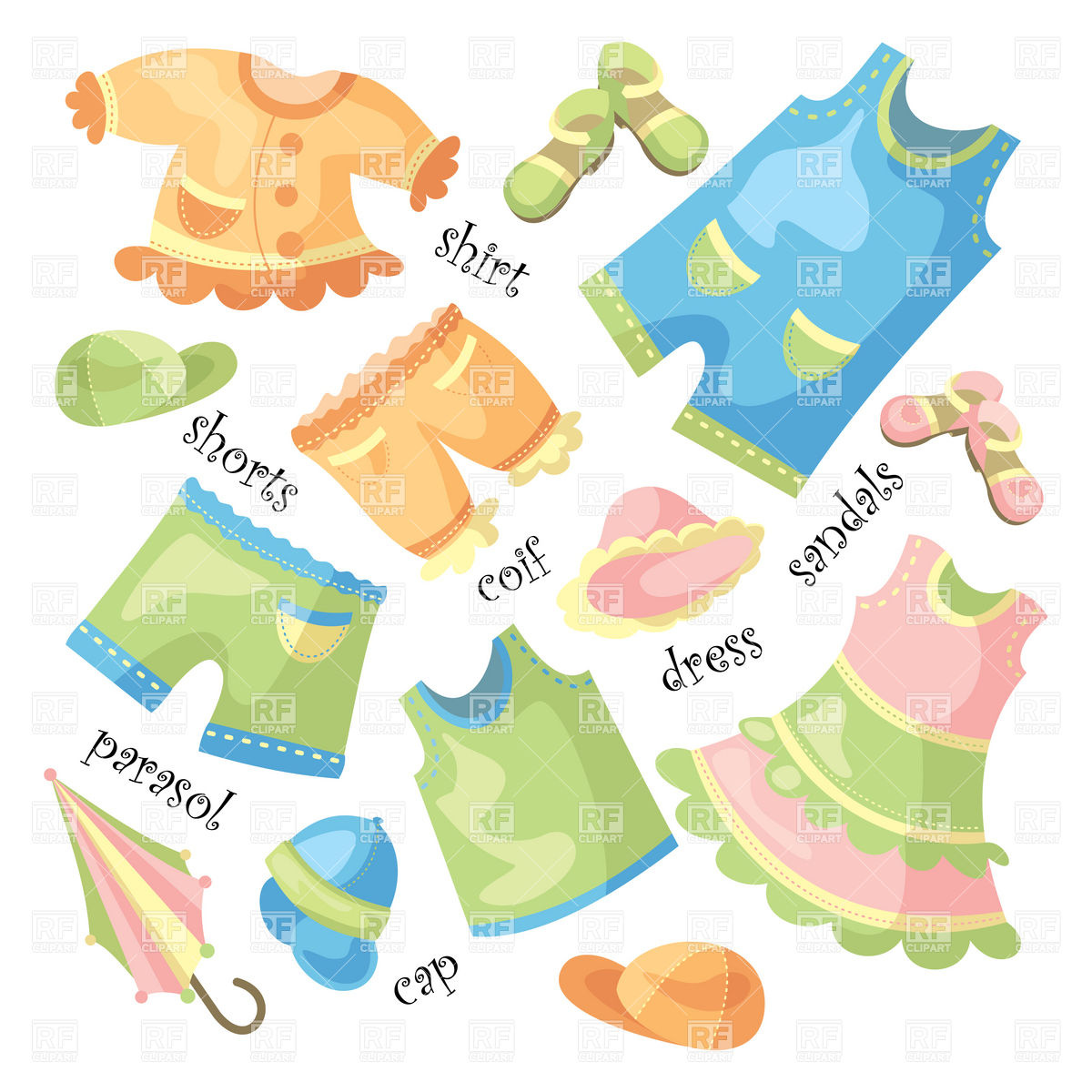 Baby Clothes And Accessories Download Royalty Free Vector Clipart
