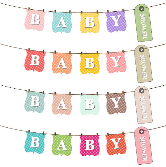 Baby Shower Clothes Line Clip Art Clipart Set   Personal And