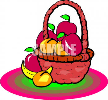 Banana Beside A Fruit Basket Clipart Image   Foodclipart Com