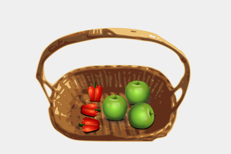 Basket With Fruit By Yamachem
