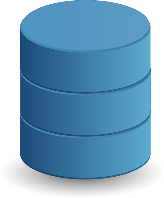 Database Data Storage Cylinder Round Blue
