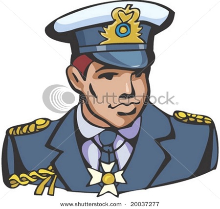 High Ranking Army Officer   Vector Clipart Illustration