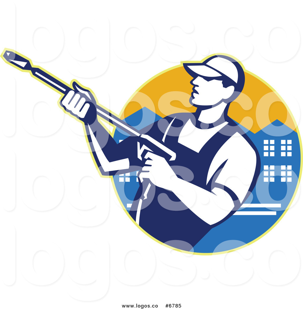 Larger Preview  Royalty Free Clip Art Vector Logo Of A Pressure Washer