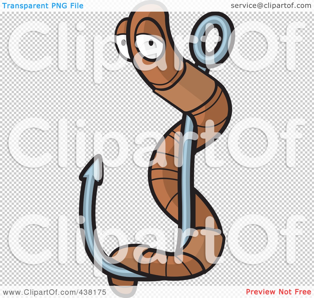 Royalty Free  Rf  Clipart Illustration Of A Worm On A Fish Hook By