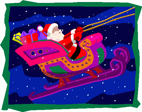 Santa In His Sleigh Clipart