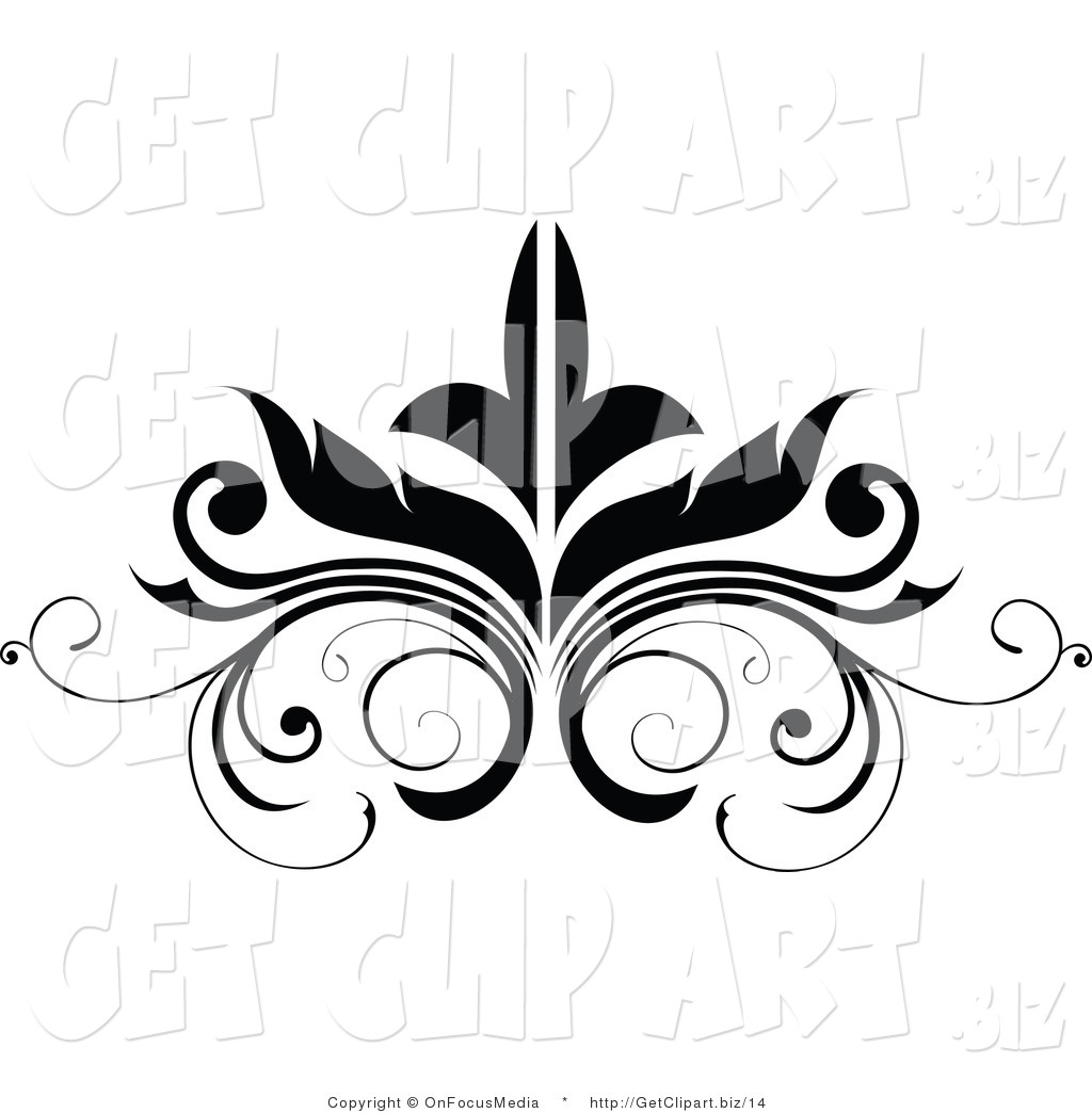 Vector Clip Art Of A Black Embellishment Scrolling Flourish Design By