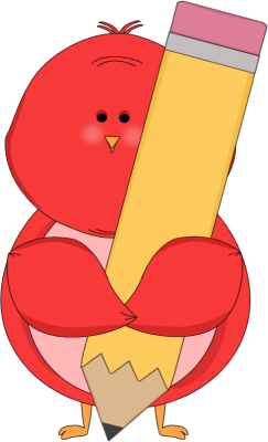 Wallpaper  Pencil Clip Art Image Cute Red Bird Holding A Giant Yellow    