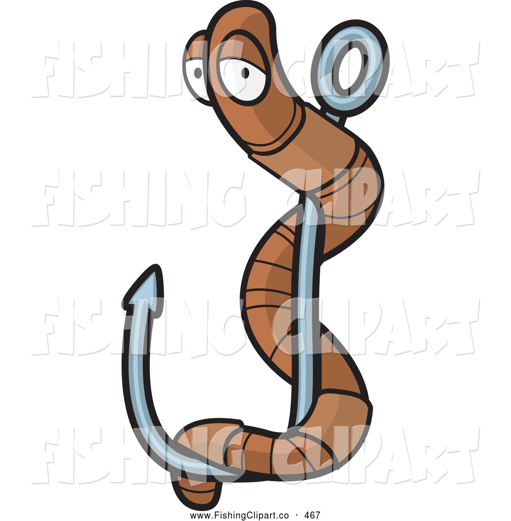 Worm On A Fish Hook Cartoon Fish Staring Unconvinced At A Hook