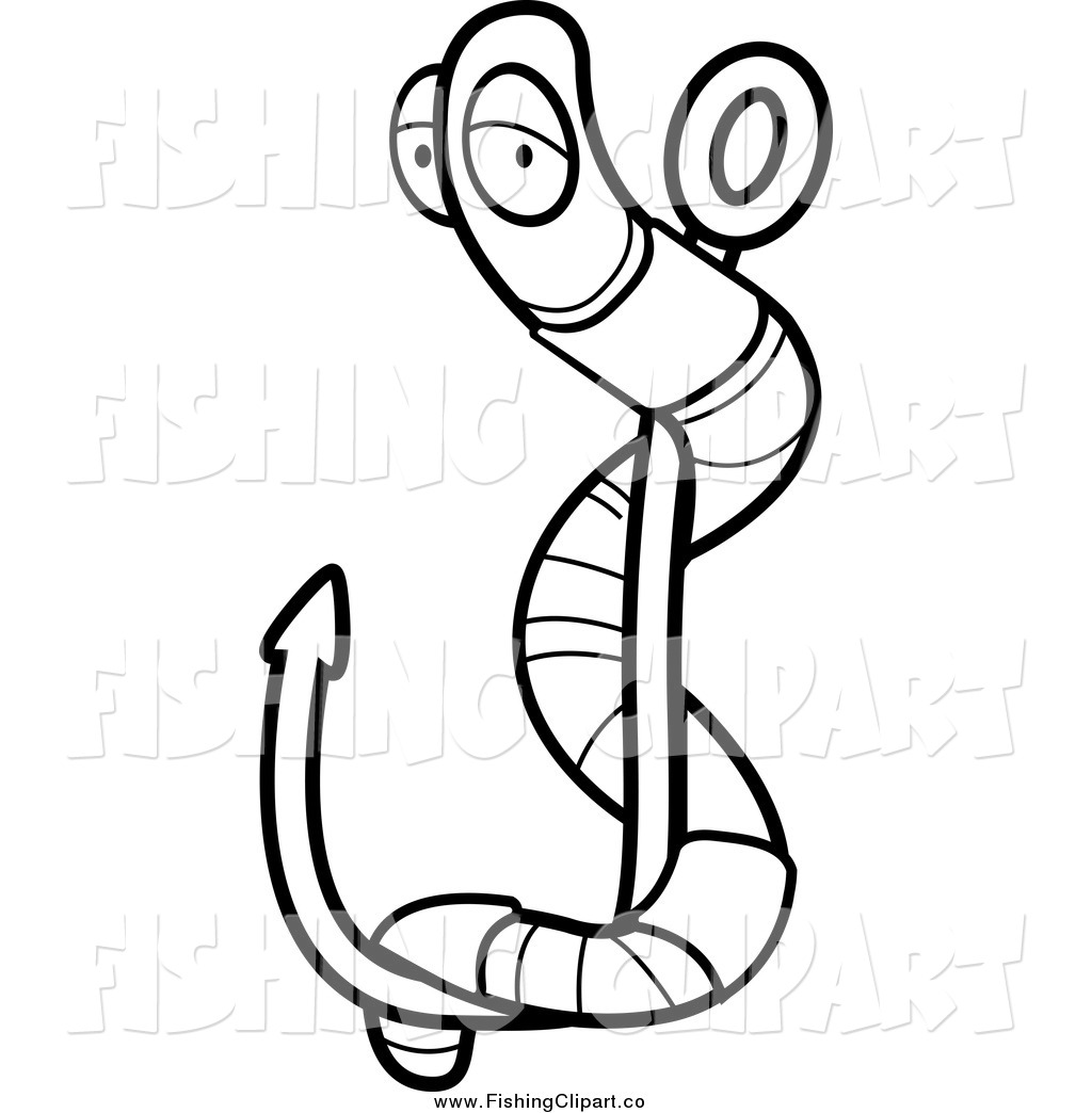 Worm On A Hook Black And White Worm On A Fishing Hook Sad Worm On A