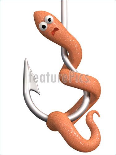 Worm On A Hook Clipart Pics Of 3d Scared Worm On A