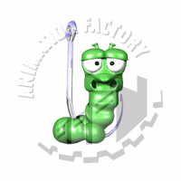 Worm On Hook Animated Clipart
