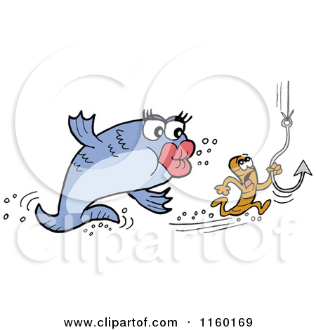 Worm With A Hook   Royalty Free Vector Clipart By Lafftoon  1160169