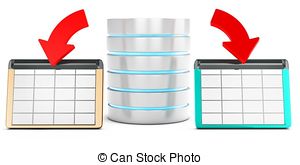 3d Database Saving Data In Tables On White Background
