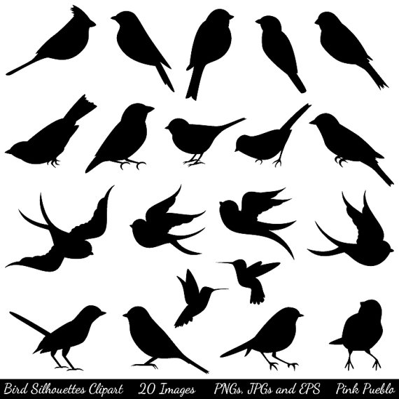 Bird Silhouettes Clip Art Clipart Bird Clip Art Clipart   Commercial