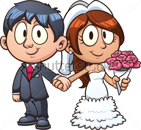 Cartoon Bride And Groom Vector Jpg