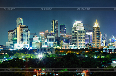 City At Night  Thailand Bangkok Center   High Resolution Stock Photo