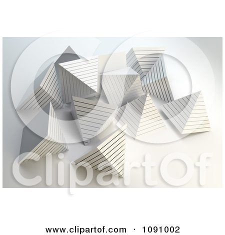 Clipart 3d Upside Down White Layered Pyramid   Royalty Free Cgi