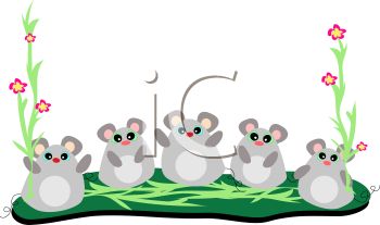 Cute Cartoon Mice   Royalty Free Clip Art Image