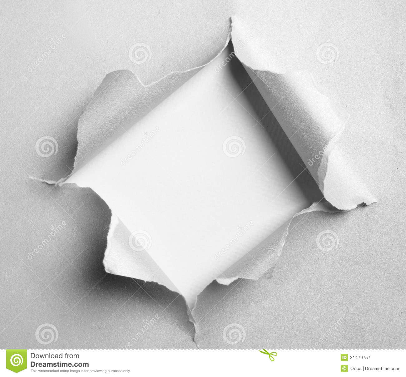 Gray Torn Paper With Square Shape Royalty Free Stock Photography