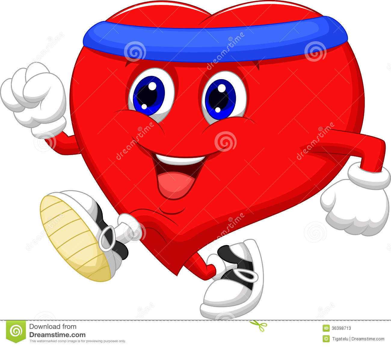 Heart Cartoon Running To Keep Healthy Stock Photos   Image  36398713
