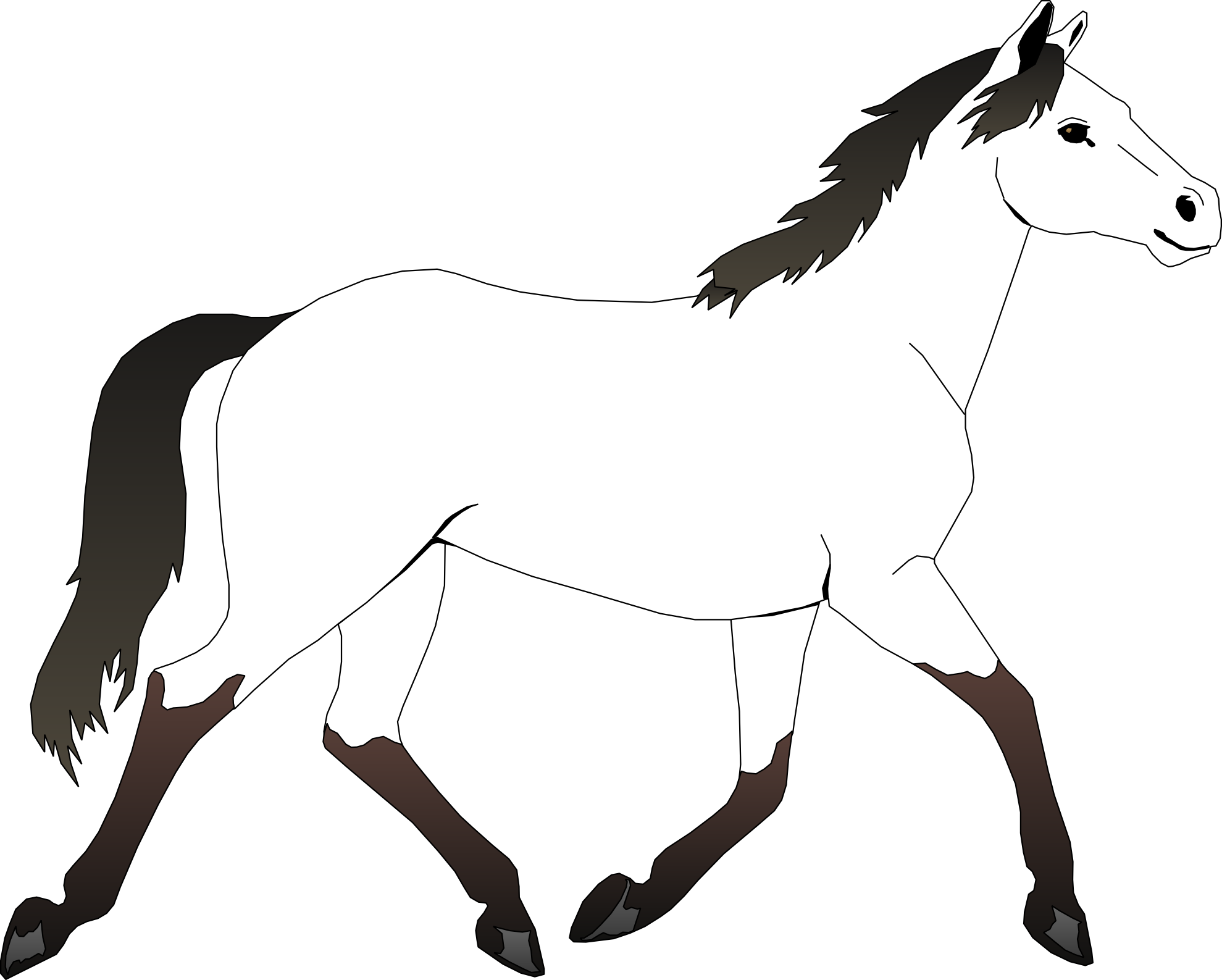 Horse 1 Black White Line Art Coloring Sheet Colouring Page Bandicoot