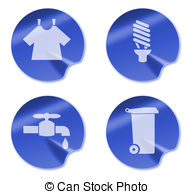 Laundryenery And Water Saving And Recycling Symbol Stock Illustration