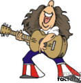 Man In Patriotic Bell Bottoms Playing The Guitar