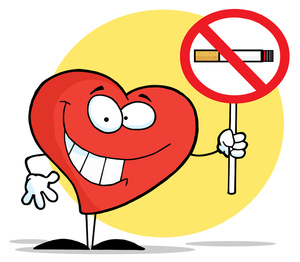 No Smoking Clipart Image  Cartoon Healthy Heart Character Holding A No